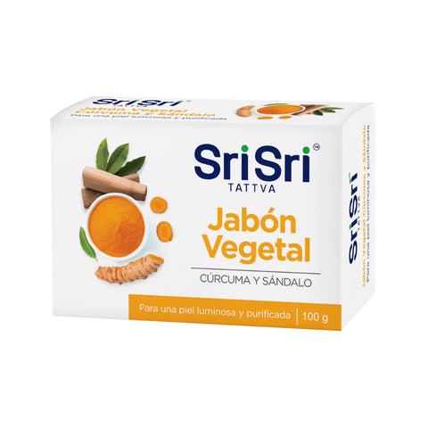 Jabón ayurvédico vegetal cúrcuma y sándalo