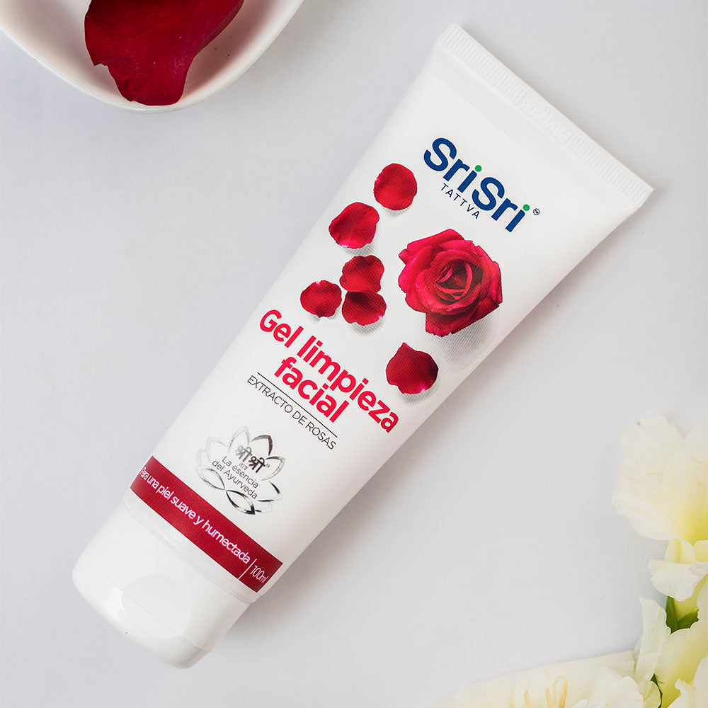 Gel de limpieza facial de rosas